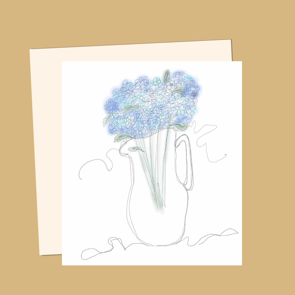 Blue Flowers - Any Time Card