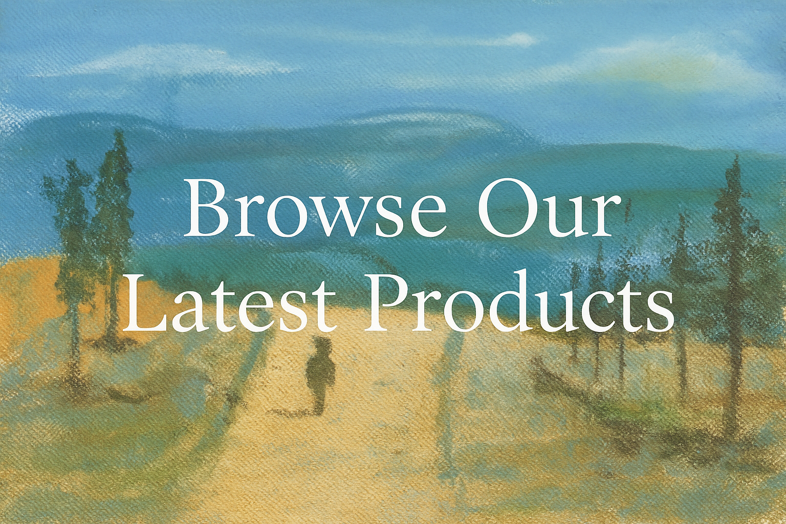 Banner with landscape artwork