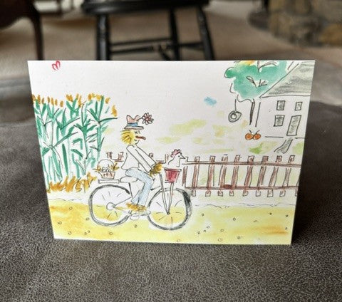 Cycling Scarecrow Postcard