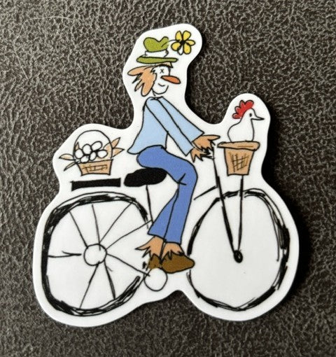 Biking Scarecrow Sticker